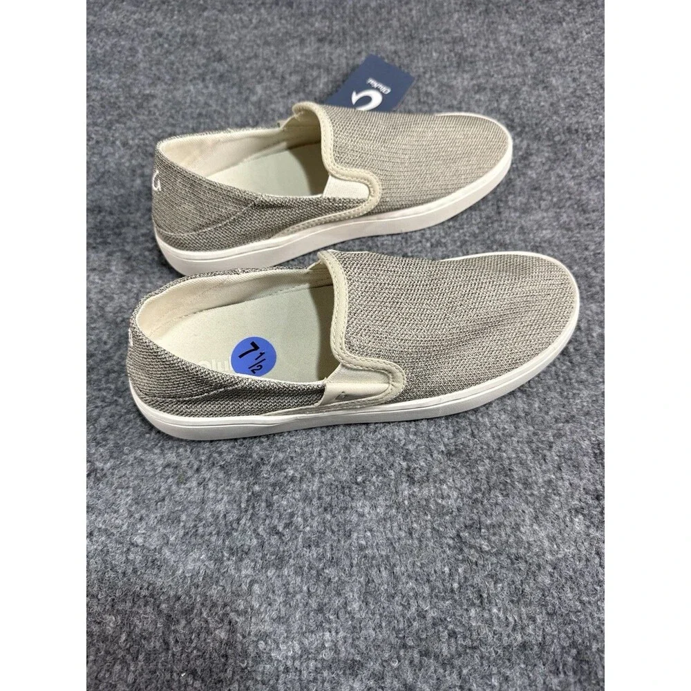 OluKai Pehuea Women’s Slip‑On Sneakers – Tapa Beige – Size 7.5 – NWT